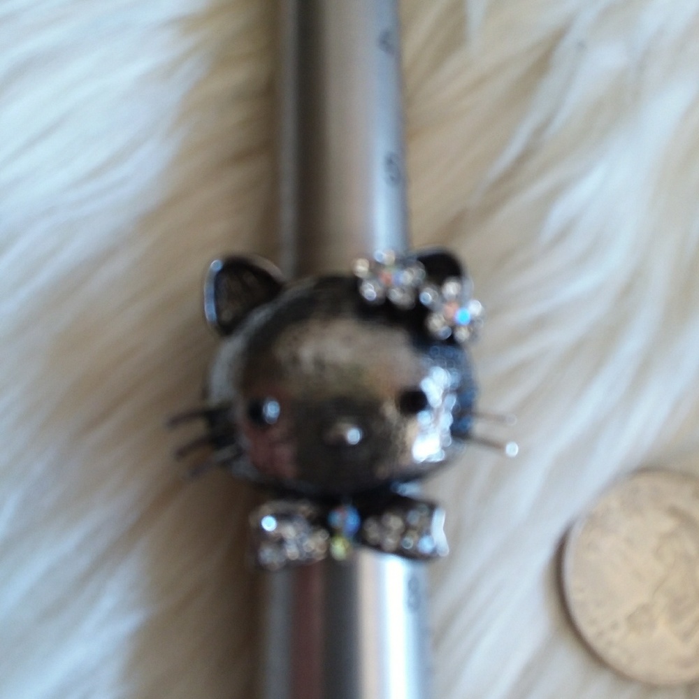 Hello Kitty Silvertone Adjustable Ring - image 2